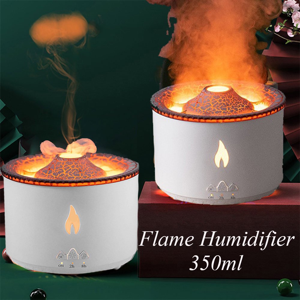 “Stylish volcano lava humidifier with night light and aroma diffuser function”
