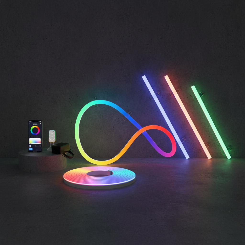 WIFI Intelligent Silicone LED Neon Light Band - Renderique Photo 1