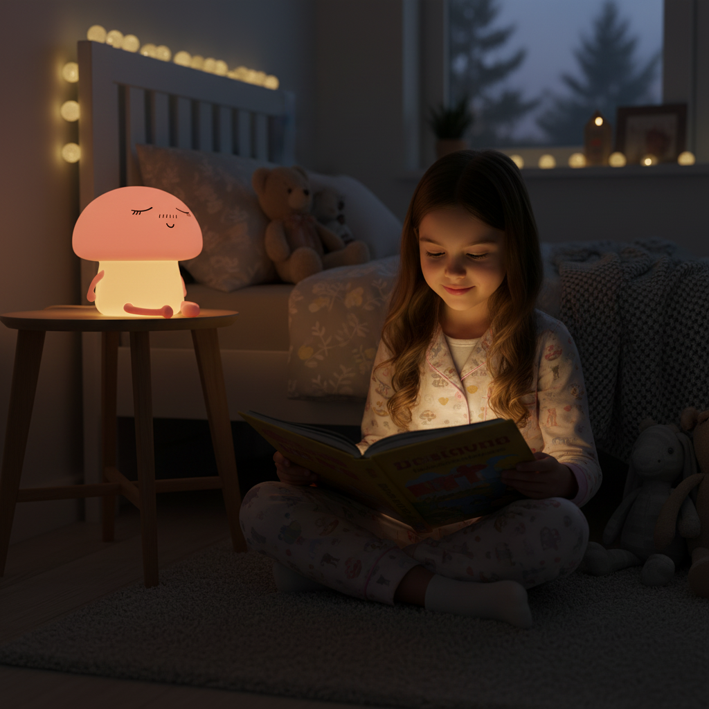 Touch LED Cartoon Pet Night Light Mushroom Lamp 