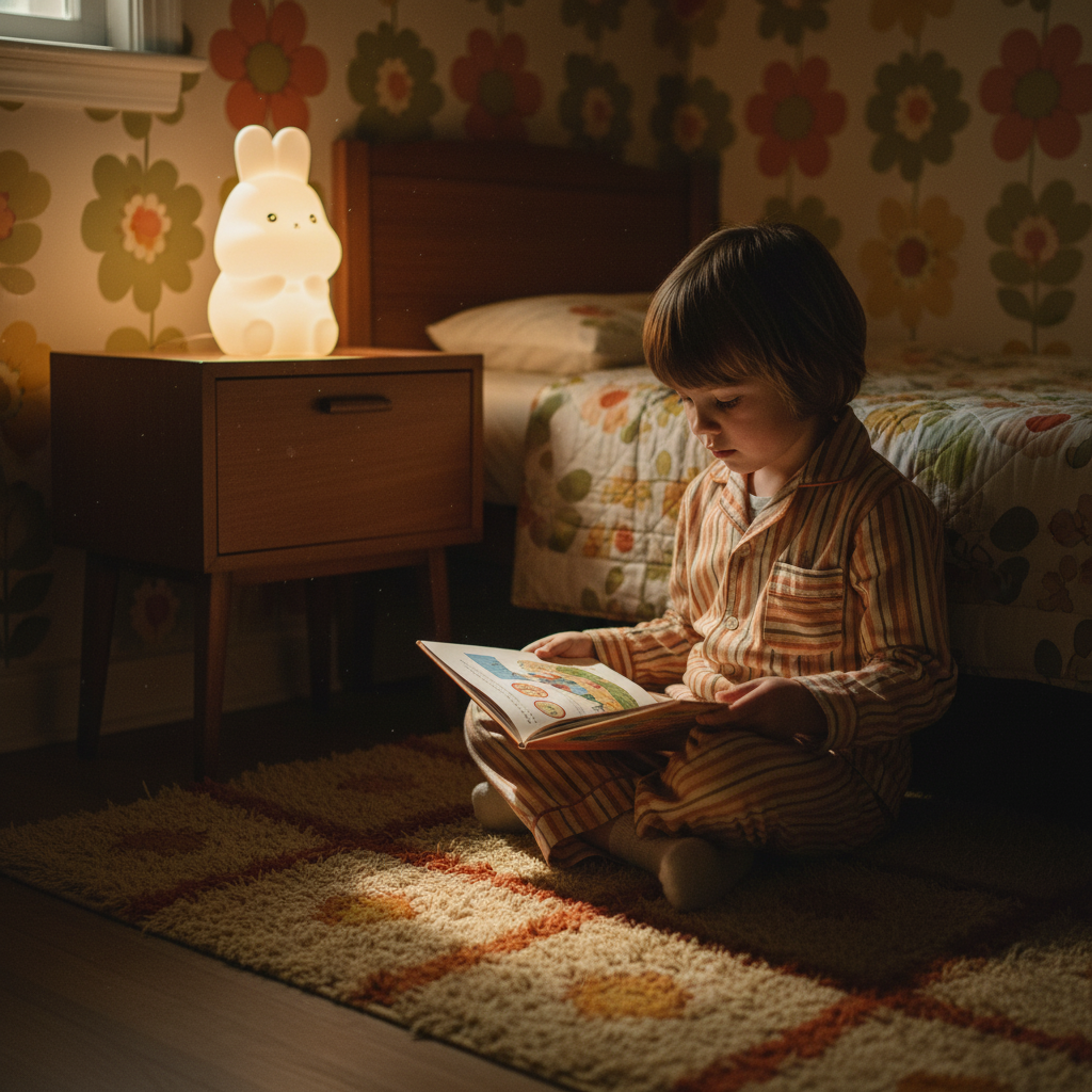 lamp placed on table